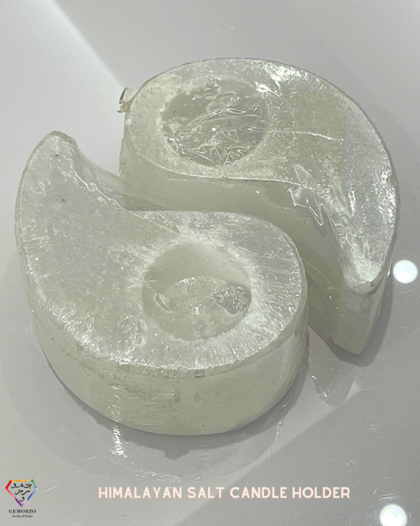 Ying Yang Shaped Tealight Candle Holder - White Himalayan Salt
