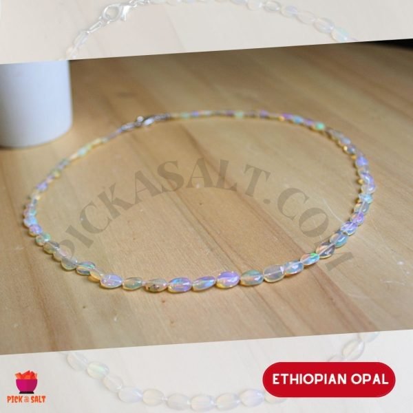 Ethiopian Opal Oval Natural Stone Choker Necklace