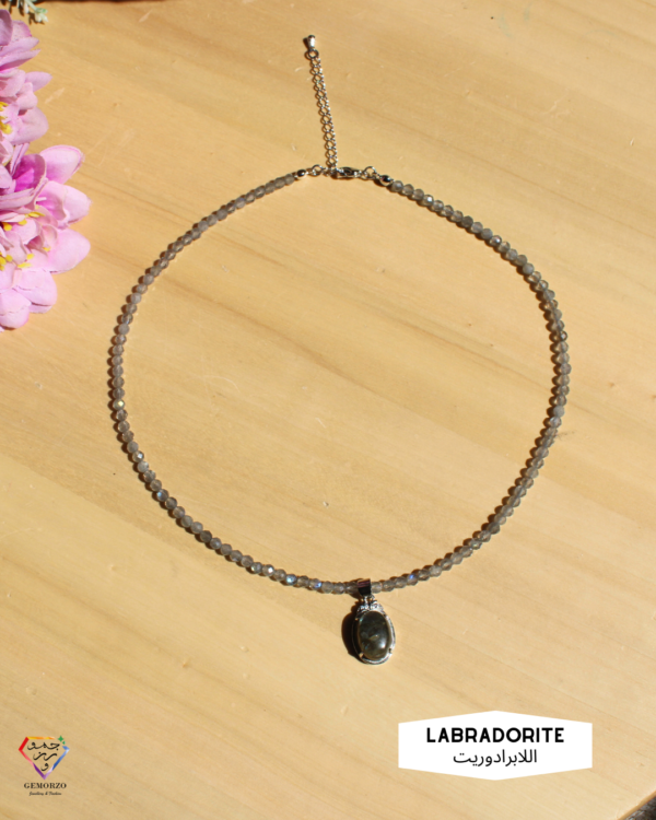 Natural Stone Flashy Labradorite Choker with/without Labradorite Pendant
