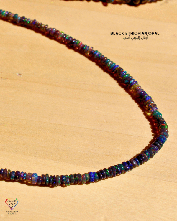 Black Ethiopian Opal Firey Natural Stone Choker Necklace