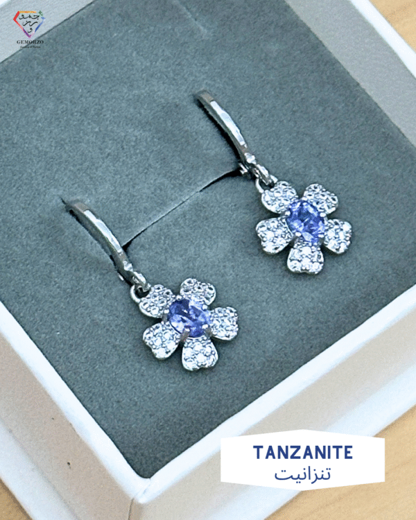 Natural Tanzanite Stone Earrings