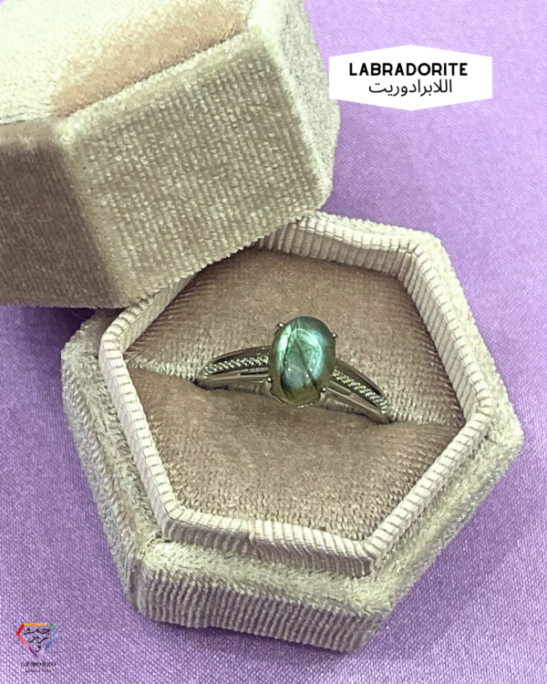 Flashy Labradorite Natural Stone Rings - Adjustable Size
