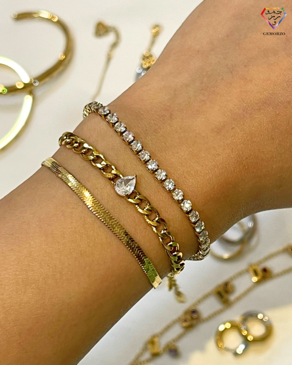 Stainless Steel Trendy Bracelet - Gold Plated