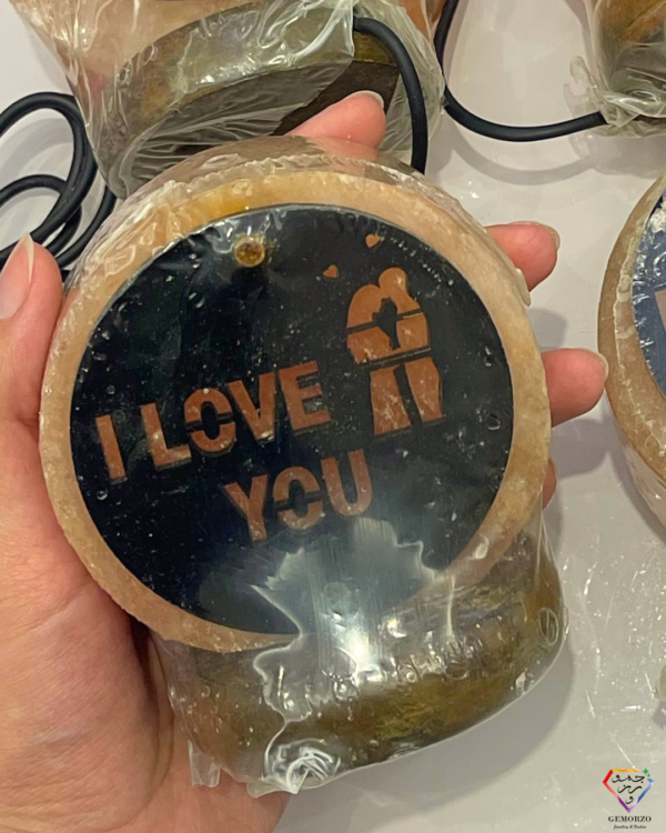 I LOVE YOU Wooden Carved- Himalayan Salt  USB Lamp - Multi color LED