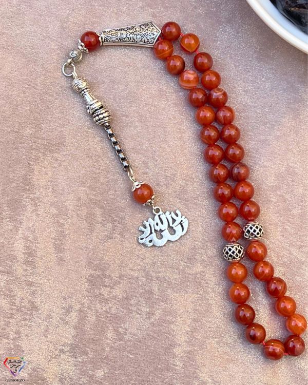 Red Agate Natural Stone 33 Beads (8mm) Misbah